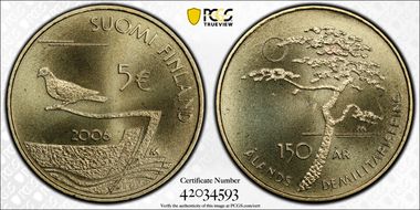 2006-M € 5 Aland Demilitarization MS68