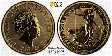 2021 £100 S-BQ20 Britannia Au MS69