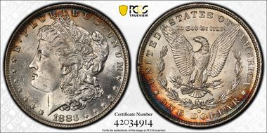 1883-O $1 MS62