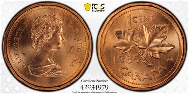 1985 1C Pointed 5 MS65RD