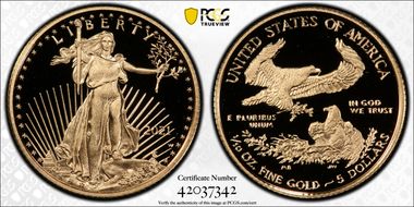 2021-W $5 Gold Eagle - Type 1 First Strike PR70DCAM