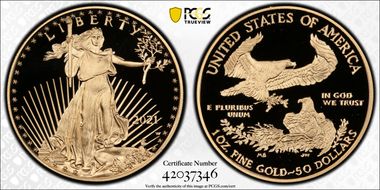 2021-W $50 Gold Eagle - Type 1 First Strike PR70DCAM