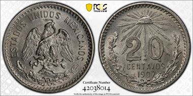 1907-M 20C Straight 7 MS65