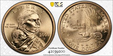 2000-P SAC$1 Wounded Eagle, FS-901 MS67