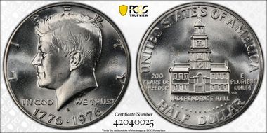 1976-S 50C Silver MS68
