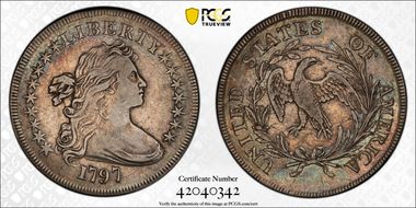 1797 $1 9x7 Stars, Large Letters VF35