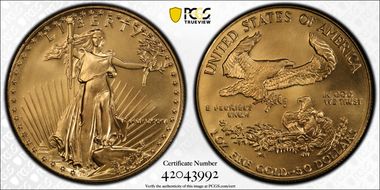 1986 $50 Gold Eagle MS68