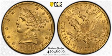 1903 $5 MS64