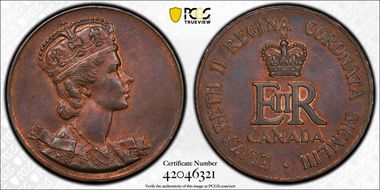 1953 Medal Elizabeth II Coronation AE MS63BN