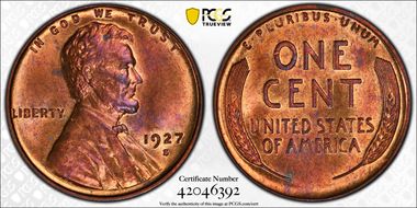 1927-S 1C MS64RB