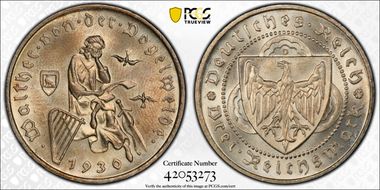 1930-D 3 Mk Vogelweide J-344 MS64