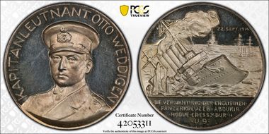 1914 Medal  Zetzmann-4003 Ag SILBER 990 Edge SP64