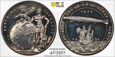 1924-D Medal Kienast-321 Ag Edge BAYER SP63