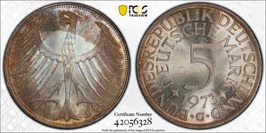 1973-G 5 Mk Regular Issue J-387 MS66