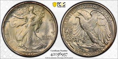 1917-S 50C Reverse MS65