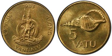 1983 5 Vatu MS66