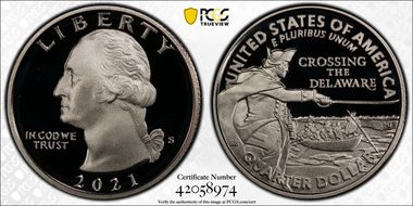 2021-S 25C Crossing the Delaware-Silver PR70DCAM