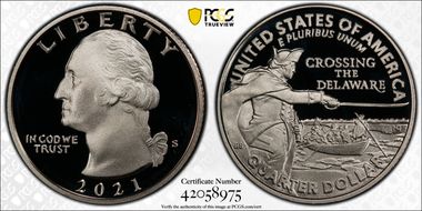 2021-S 25C Crossing the Delaware-Silver PR69DCAM