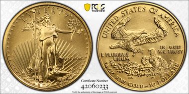 1991 $10 Gold Eagle MS70