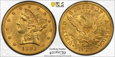 1893-O $5 MS63+