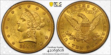 1904 $10 MS62+