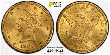 1906-D $10 MS64+