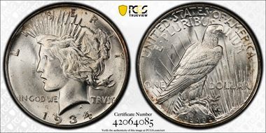 1934-D $1 MS64