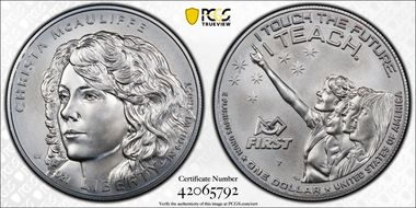 2021-P $1 Christa McAuliffe MS70