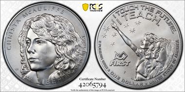 2021-P $1 Christa McAuliffe MS70