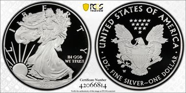 2020-W  $1 Silver Eagle PR70DCAM