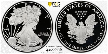 2021-W  $1 Silver Eagle - Type 1 PR70DCAM