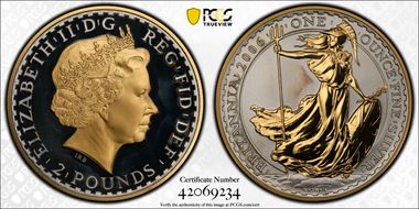 2006 £2 S-BF2A Britannia Standing Gilt PR66DCAM