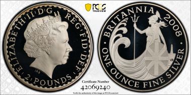 2008 £2 S-BF12 Britannia Ag PR69DCAM