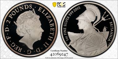 2015 £2 S-BF17 Britannia Ag Nautical Design PR69DCAM