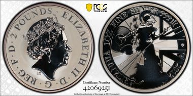 2017 £2 Britannia L. Tamlyn Rev PR PR70