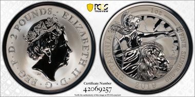 2019 £2 Britannia Rev PR Ag PR69