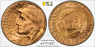1915-S G$1 Panama-Pacific MS66