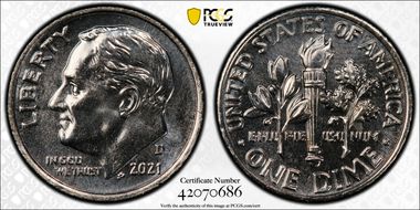 2021-D 10C Early Find MS66FB