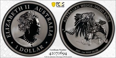 2021-P $1 Wedge-Tailed Eagle MS70