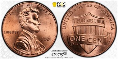 2021 1C Shield Early Find MS67RD