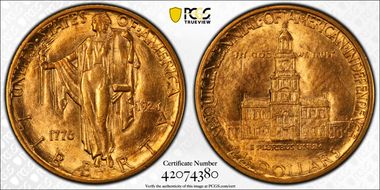 1926 $2.50 Sesquicentennial MS63