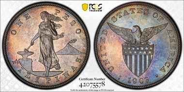 1903-S Peso KM-168  Ag AU55