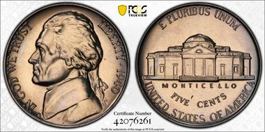 1940 5C Reverse of 1940 PR67