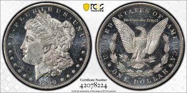 1890-O $1 MS62+ DMPL