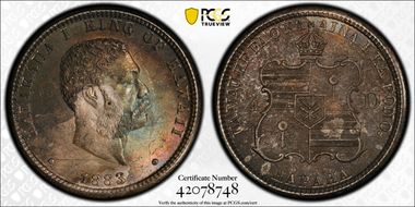1883 25C Hawaii MS64