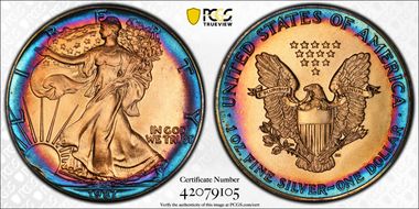 1987 $1 Silver Eagle MS68
