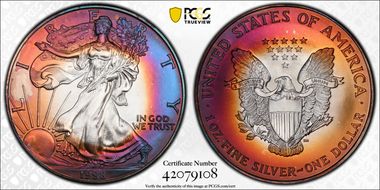 1998 $1 Silver Eagle MS68