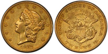 1852-O $20 AU55