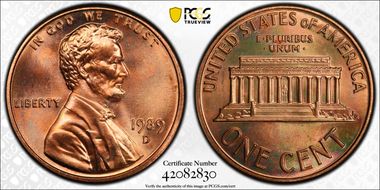 1989-D 1C MS66RD