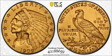1909 $2.50 XF45